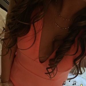 Coral fitted maxi dress